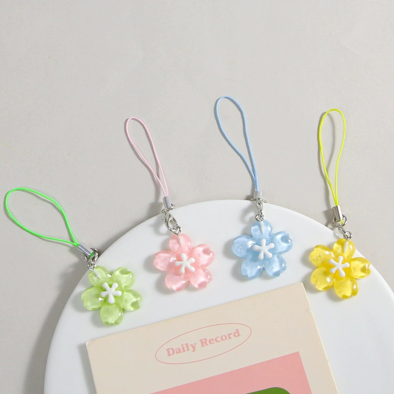 Women Accessories Pack - Colorful Resin Flower Phone Chains for
