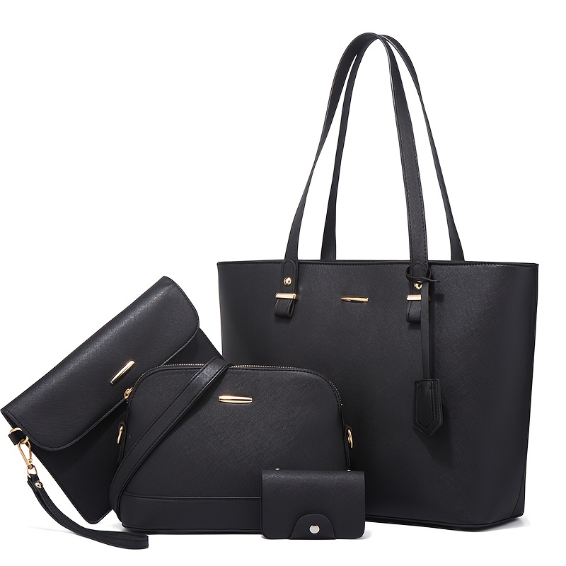Women'S Accessories For Suit - 4pcs Fashion Women's Bag Sets Solid