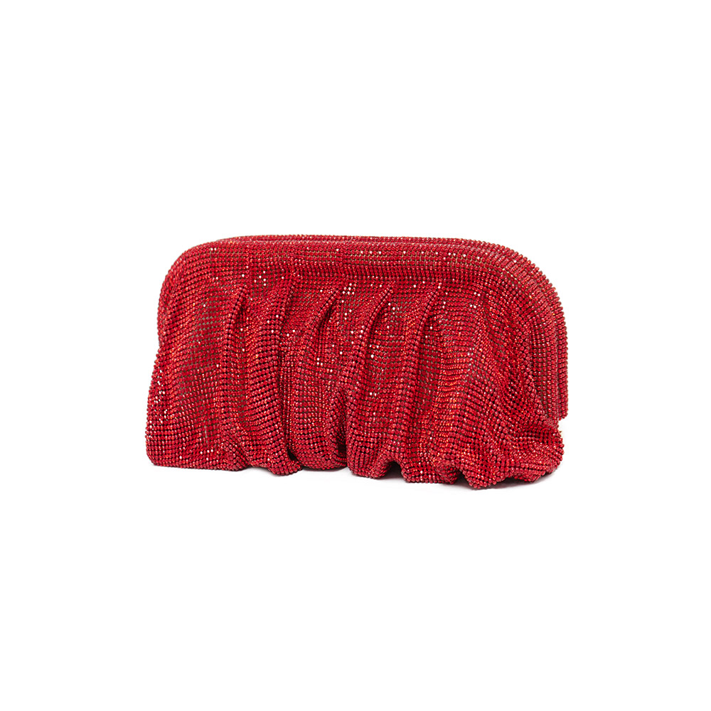 Red Aluminum Mesh Rhinestone P - đánh giá và giá Wallet Chain Bag