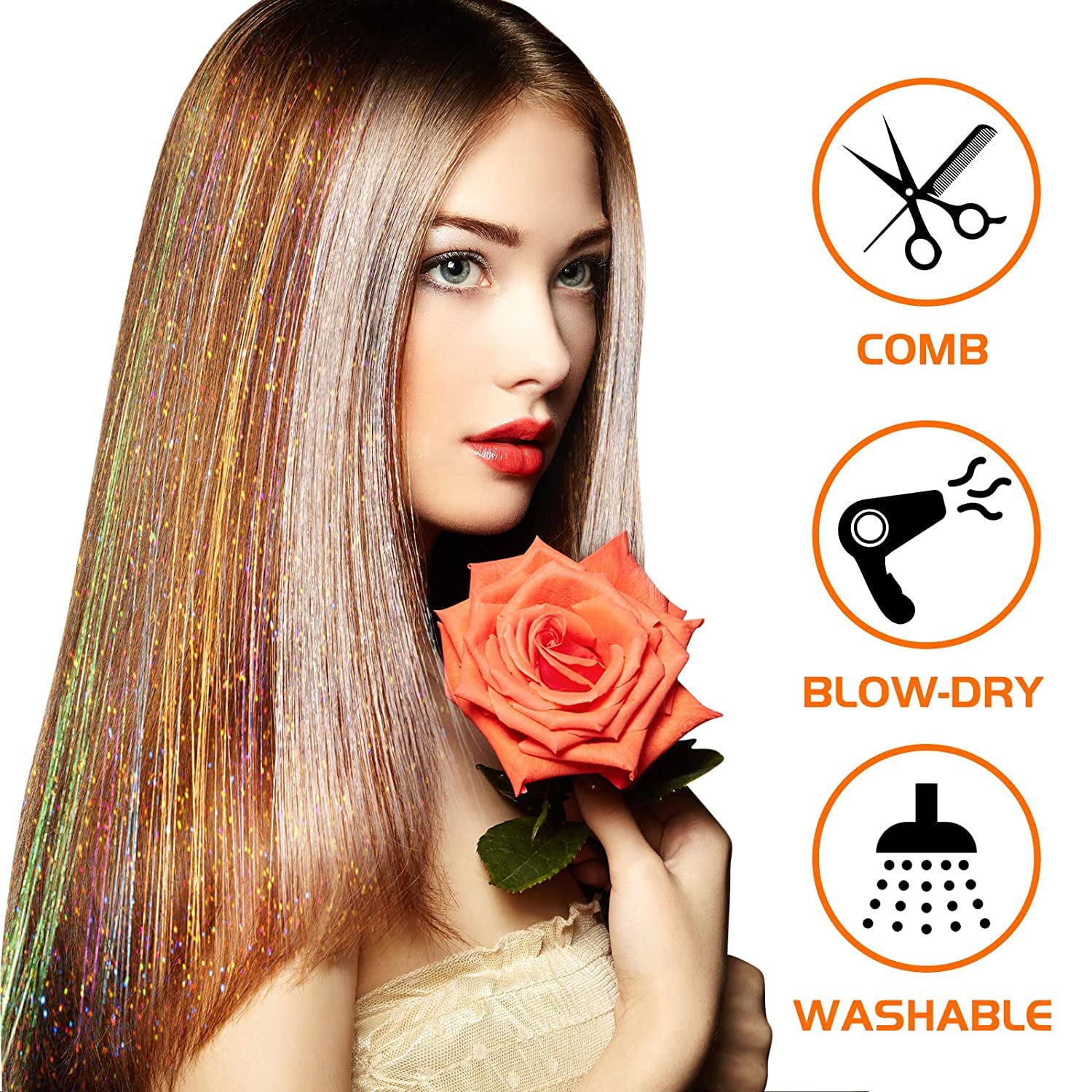 24 Inch Tinsel Hair Extensions - đánh giá và giá Women Accessories Pack