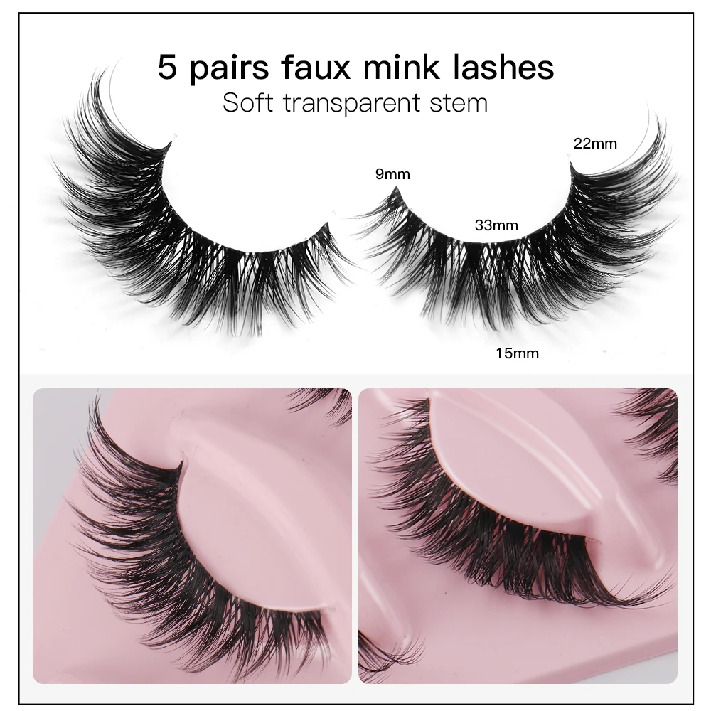 Cat Eye 5 Pairs 3D Natural Fal - đánh giá và giá Women Accessories Clearance