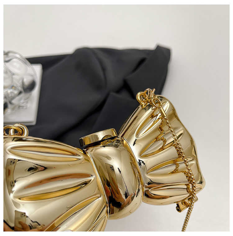 Glossy Gold Metal Bow Shaped M - đánh giá và giá Wallet Chain Bag