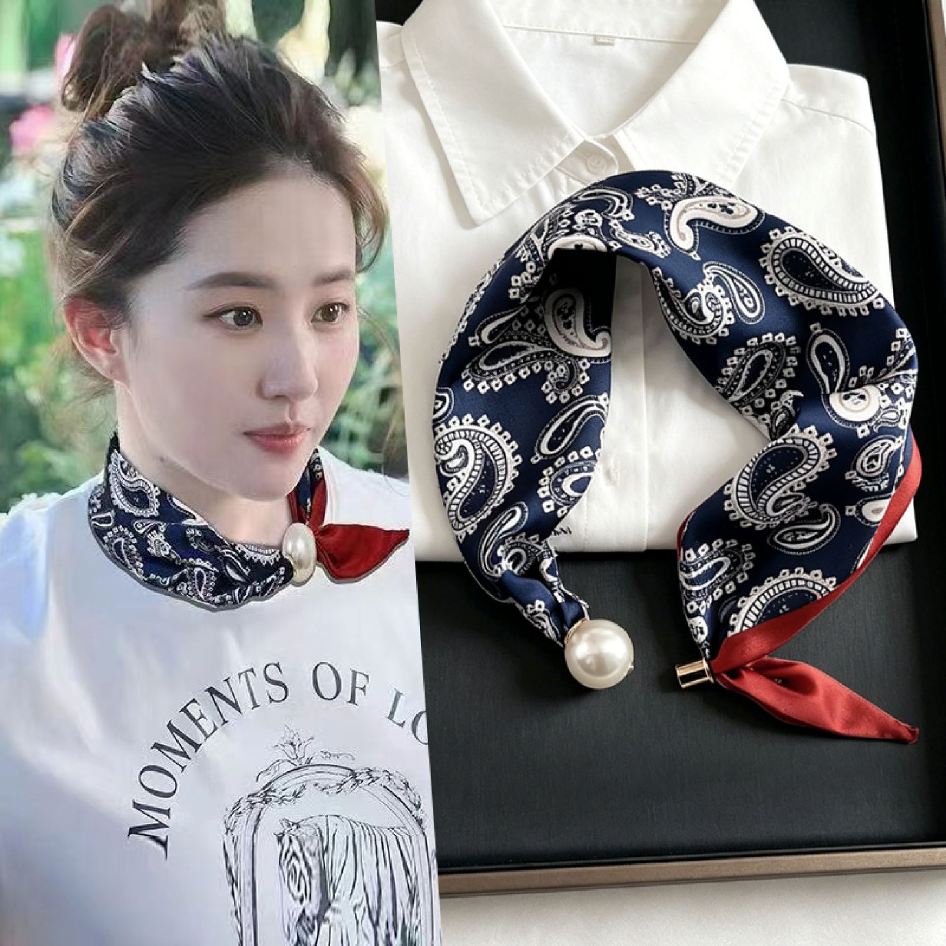 New Paisley Prints Pearl Tail  - đánh giá và giá Women'S Accessories For Neck