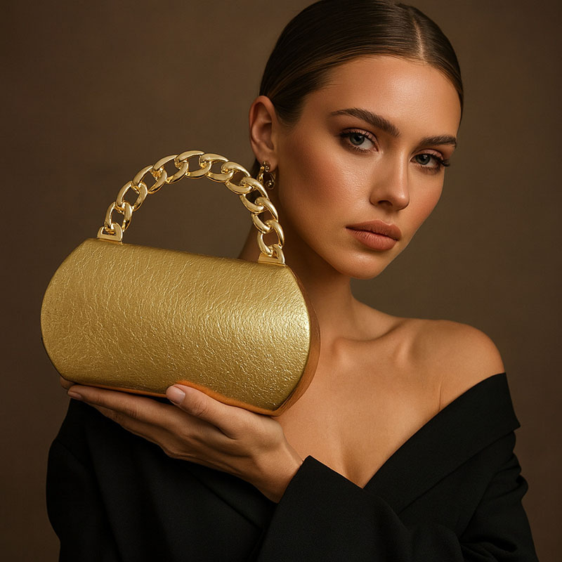 Luxury Gold Metal Buckle Box C - đánh giá và giá Wallet Chain Bag