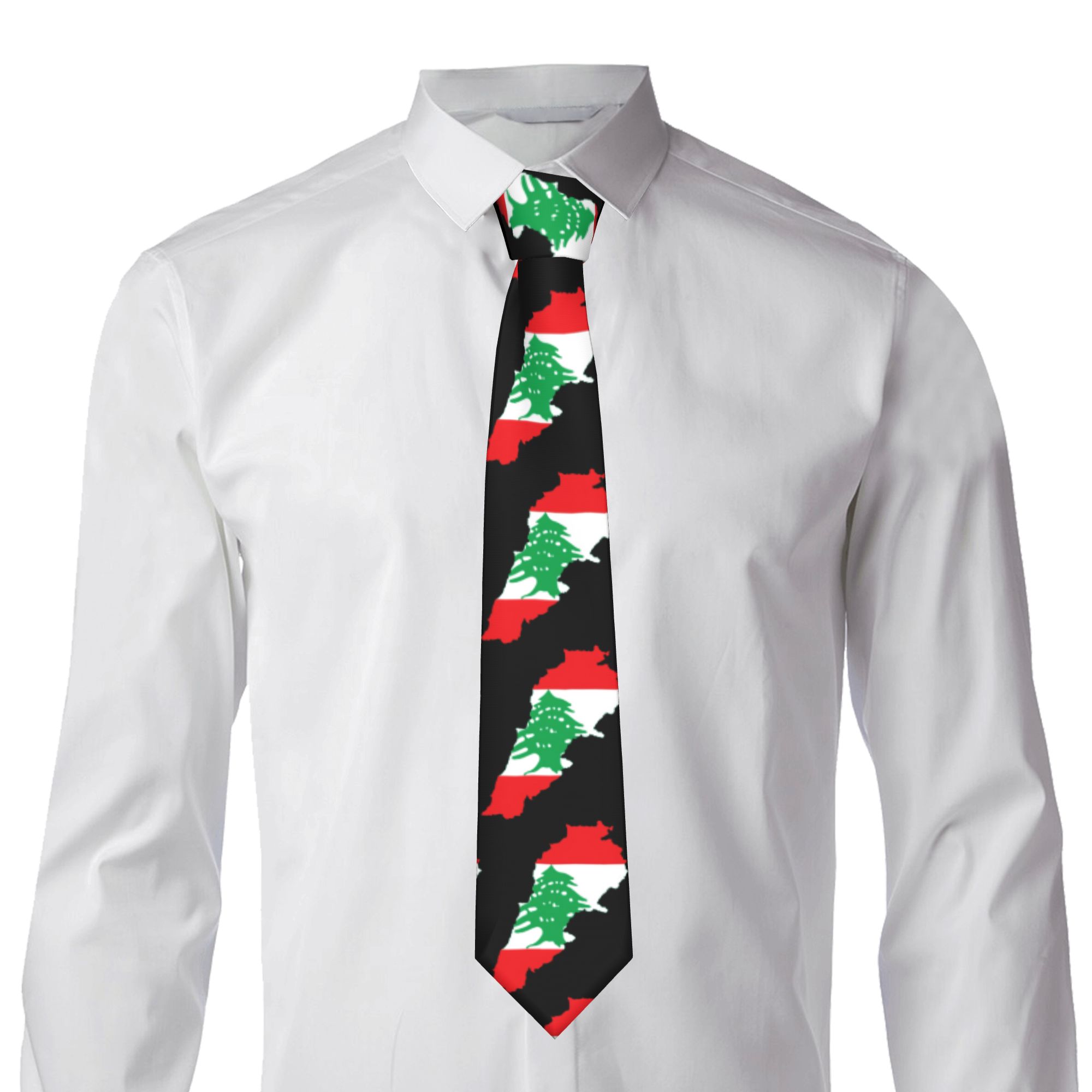 Lebanon Flag Map  Tie  Custom  - đánh giá và giá Women Accessories Lebanon