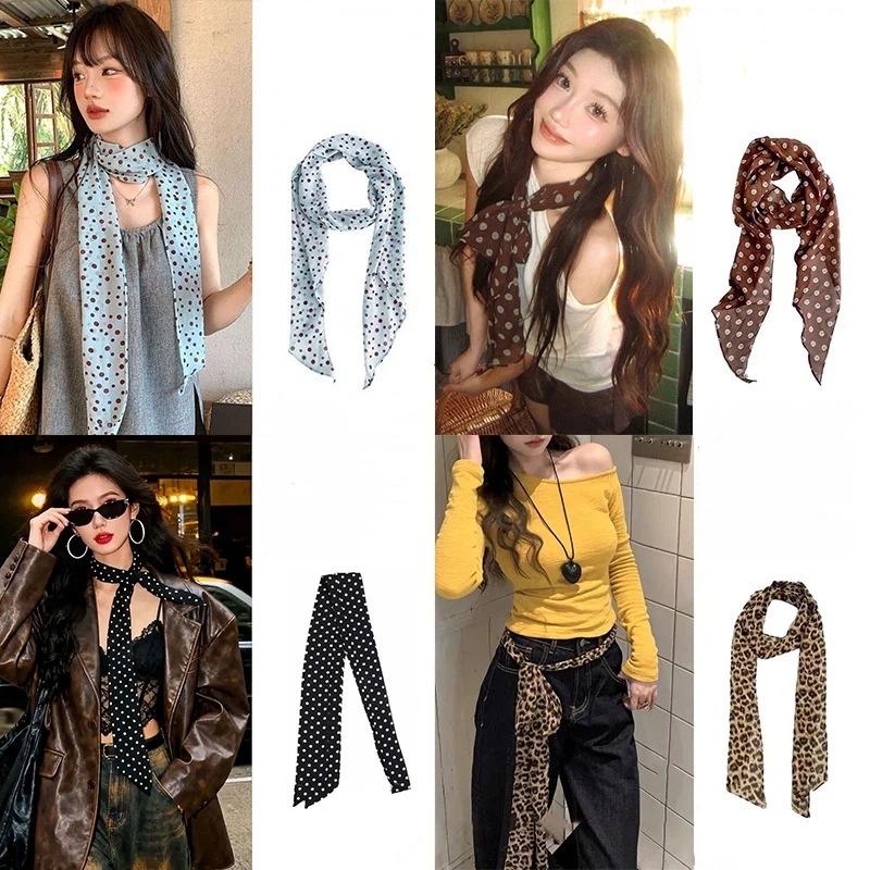Polka Dot Floral Print Silk Sc - đánh giá và giá Women Accessories Pack