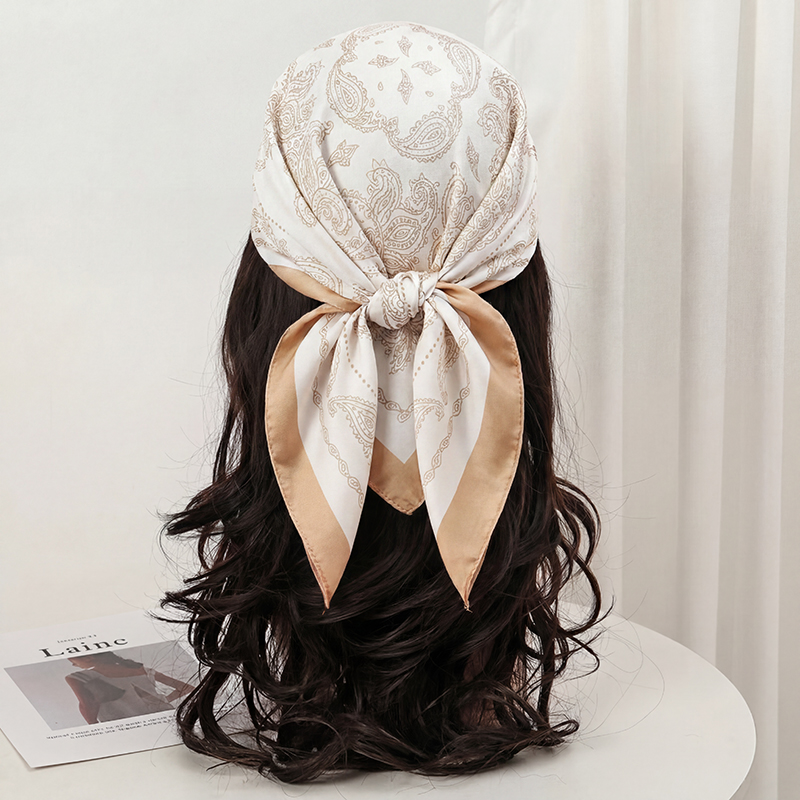 Vintage Beige Paisley Print Sq - đánh giá và giá Women'S Accessories For Neck