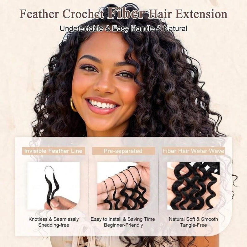 Water Wave Synthetic Feather C - đánh giá và giá Women Accessories Pack